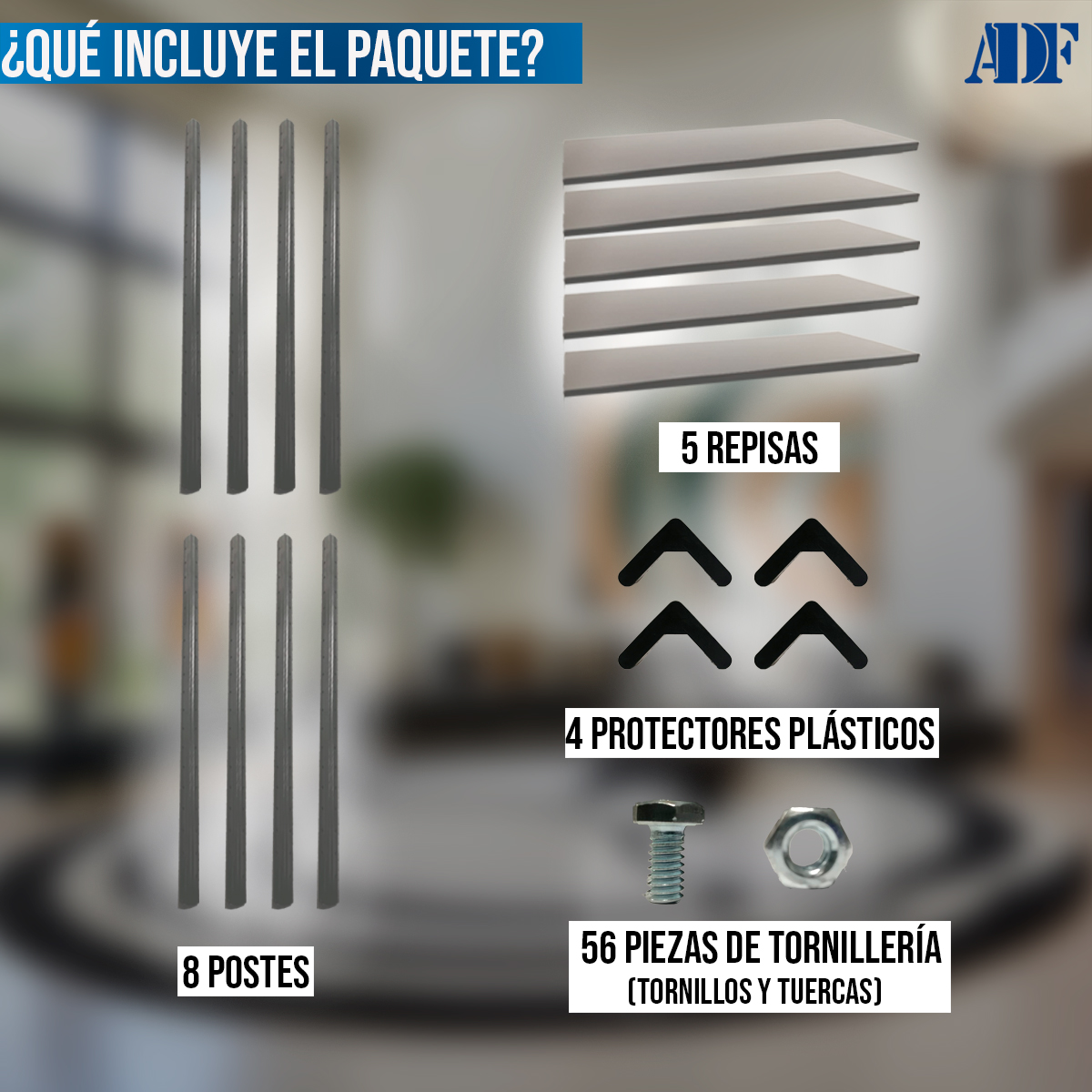  ADF Estante Anaquel Metálico con 5 Repisas Ajustable 190x84x30cm Organizador Color Gris Carga 250kg .