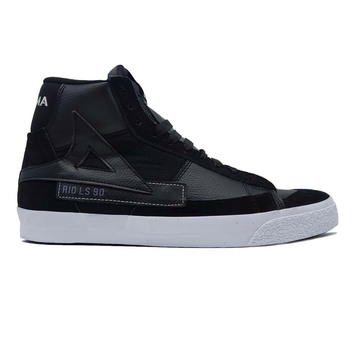 Tenis Pirma 6031 Negro Blanco Hombre Casuales Bota Sneakers Retro Piel.