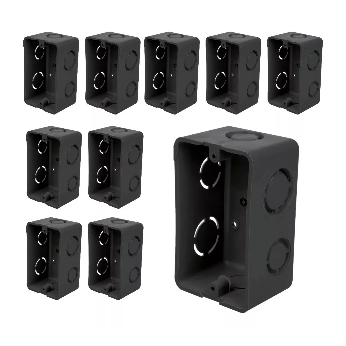 Kit De 10 Cajas Tipo Chalupa 4x2 De Plástico, Anticorrosiva.