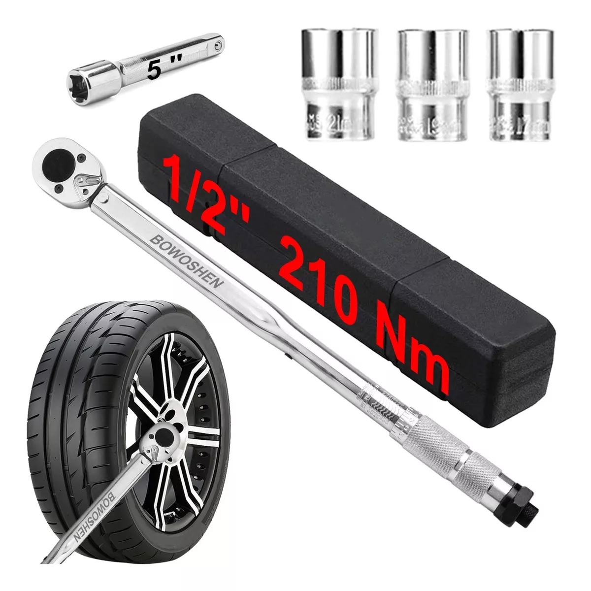 Torquímetro De Trueno Llave Dinamométrica De 1/2 28-210nm.