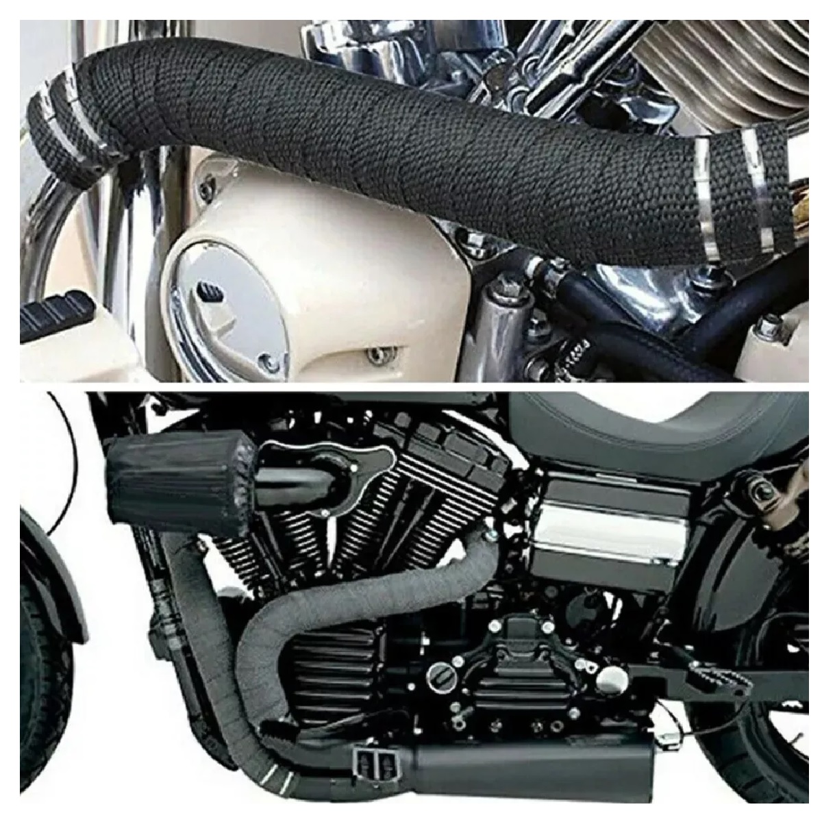 Cinta Termica Escape Moto Anti Quemadura Decorativa 5m Negro.