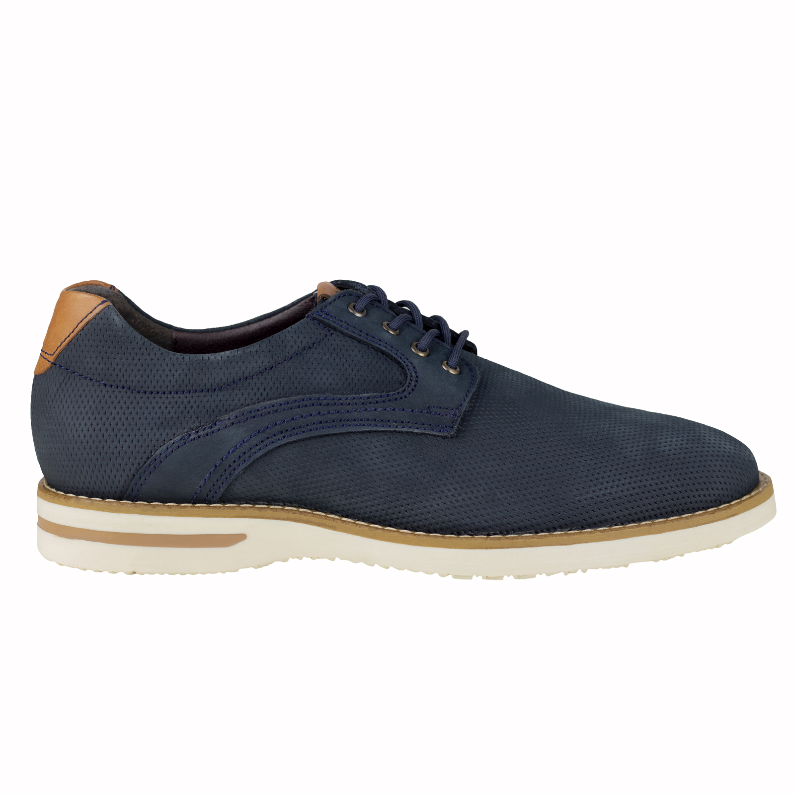 Zapatos Para Hombre Derby Semivestir Gino Cherruti 6059 Nobuck Marino.