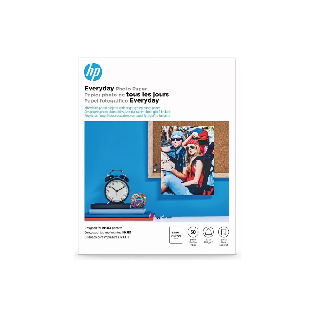 Papel Fotografico Hp 50 Hojas Tamaño Carta 200gr