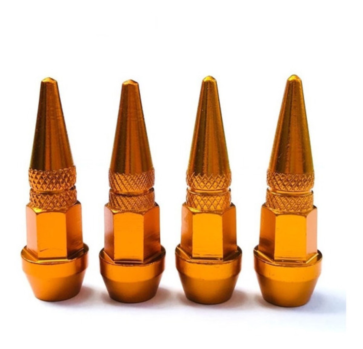 4pzs Picos Pivote Cubre Válvula Alumini 4.5cm Auto Moto Bici Dorado