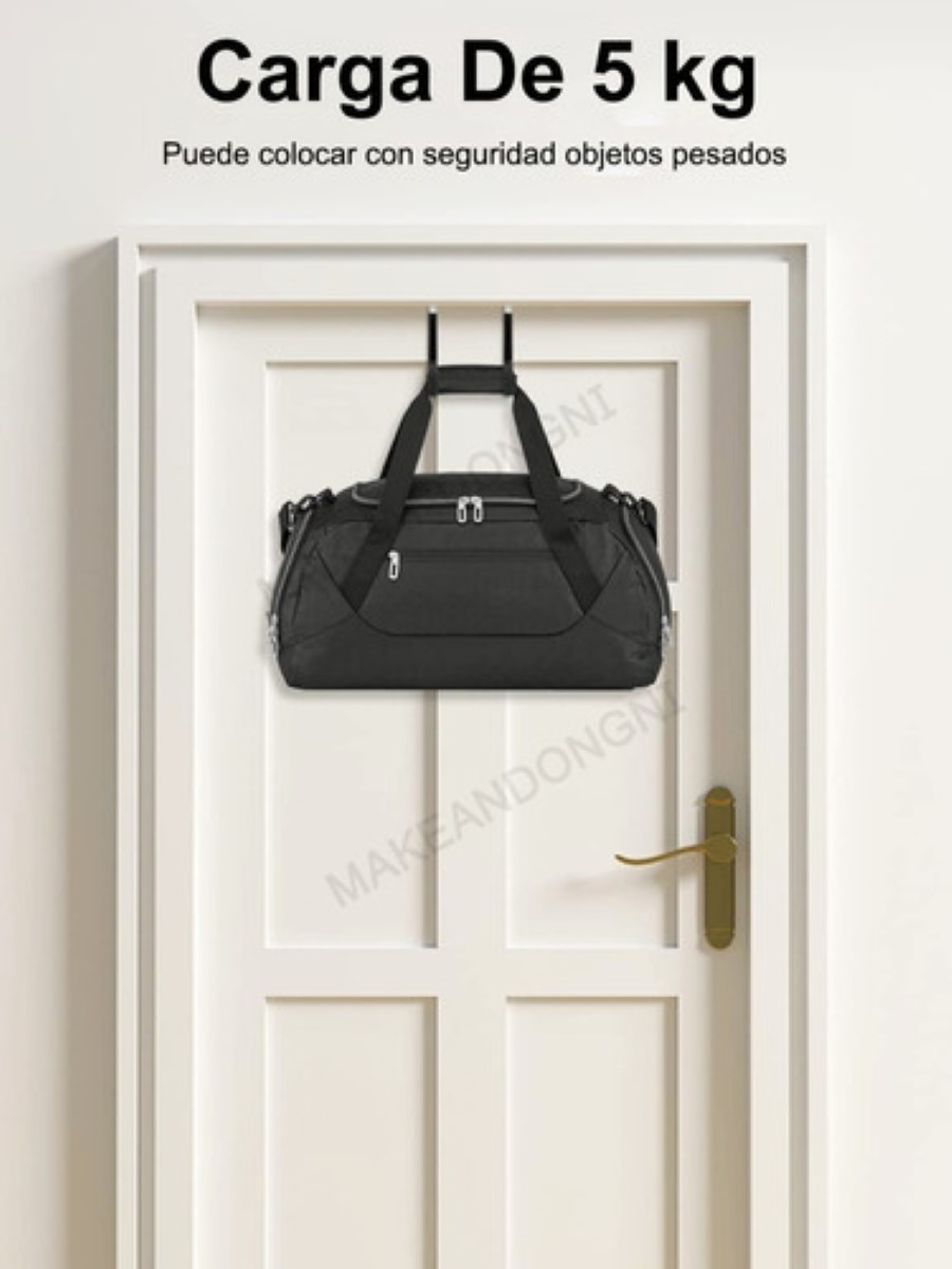 6pcs Ganchos Para Colgar De Puerta Para Ropa/sombrero Negro/Plata 