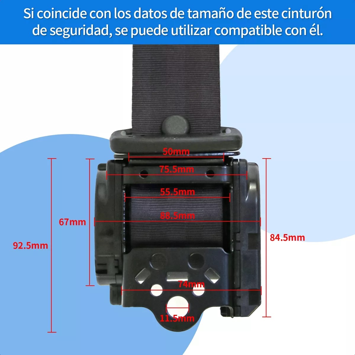 Par Cinturones De Seguridad Universales Retráctiles De 3 Puntos.