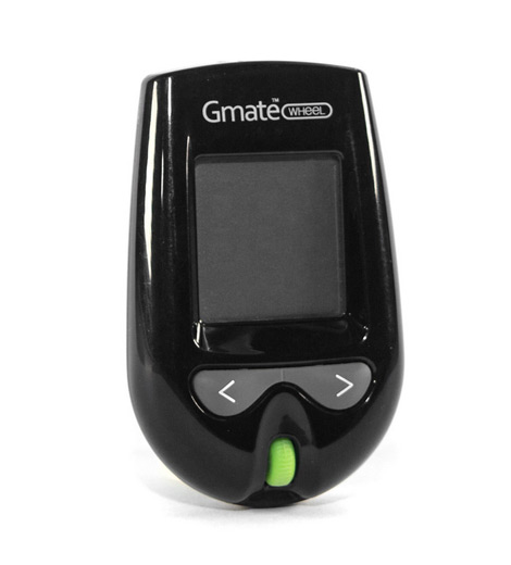 Glucómetro Gmate Wheel Kit con accesorios incluidos, medidor de glucosa en sangre portatil.