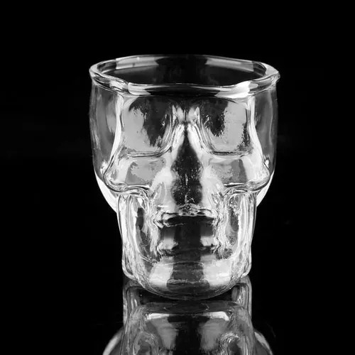 2 Vasos De Cristal En Forma Calavera Whisky Vodka Cerveza.