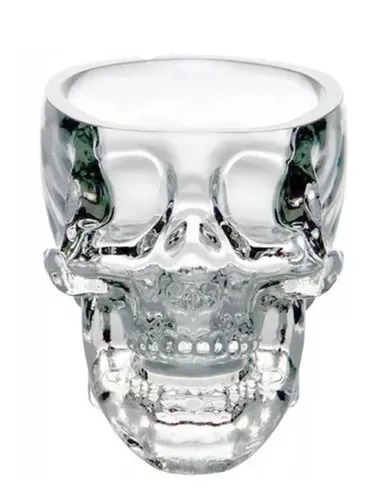 2 Vasos De Cristal En Forma Calavera Whisky Vodka Cerveza.