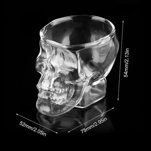 2 Vasos De Cristal En Forma Calavera Whisky Vodka Cerveza.