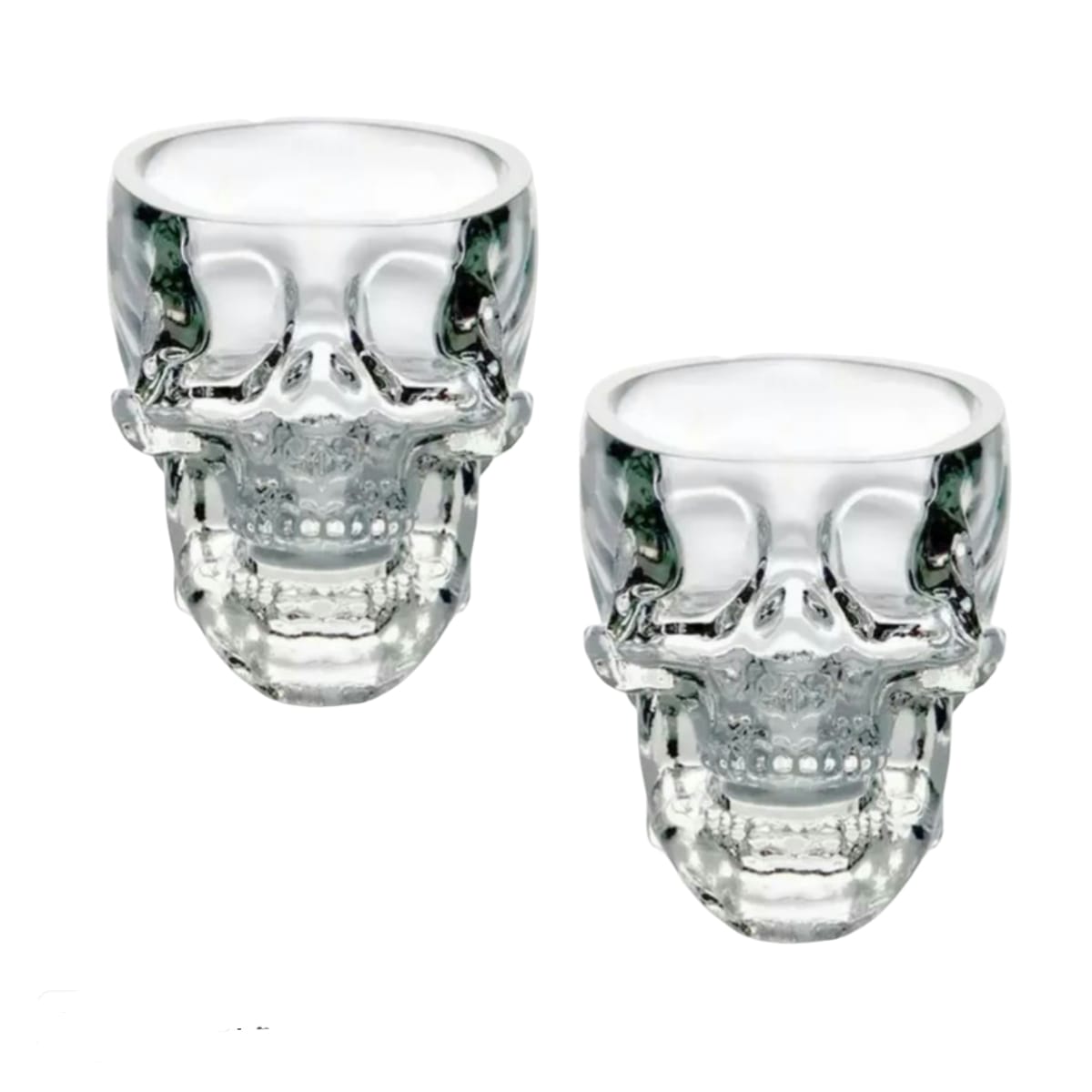 2 Vasos De Cristal En Forma Calavera Whisky Vodka Cerveza.