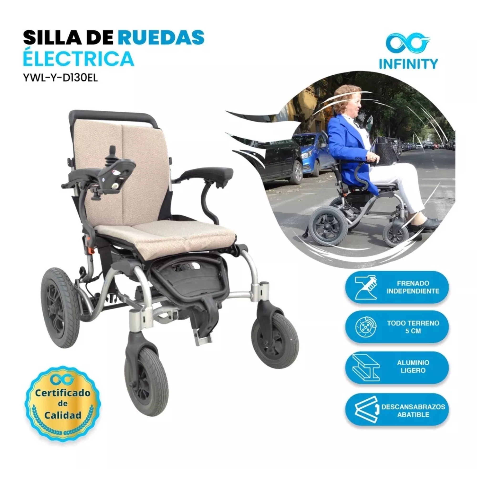 Silla De Ruedas Ultraligera De Aluminio Plegable De Lujo.