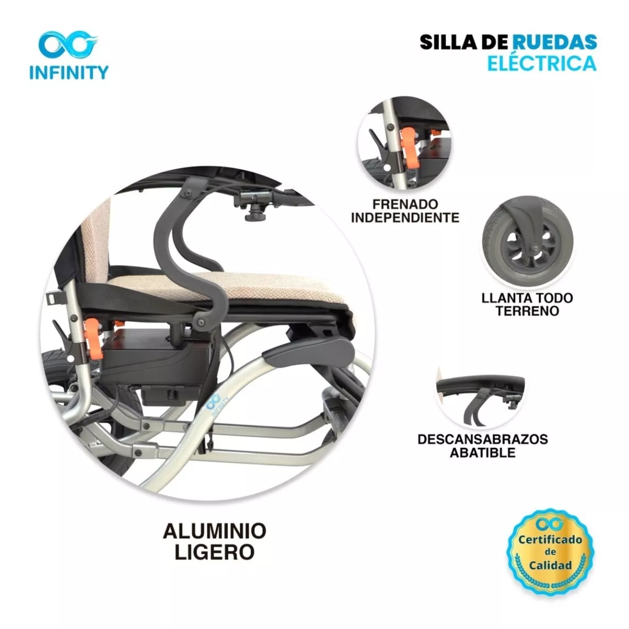 Silla De Ruedas Ultraligera De Aluminio Plegable De Lujo.