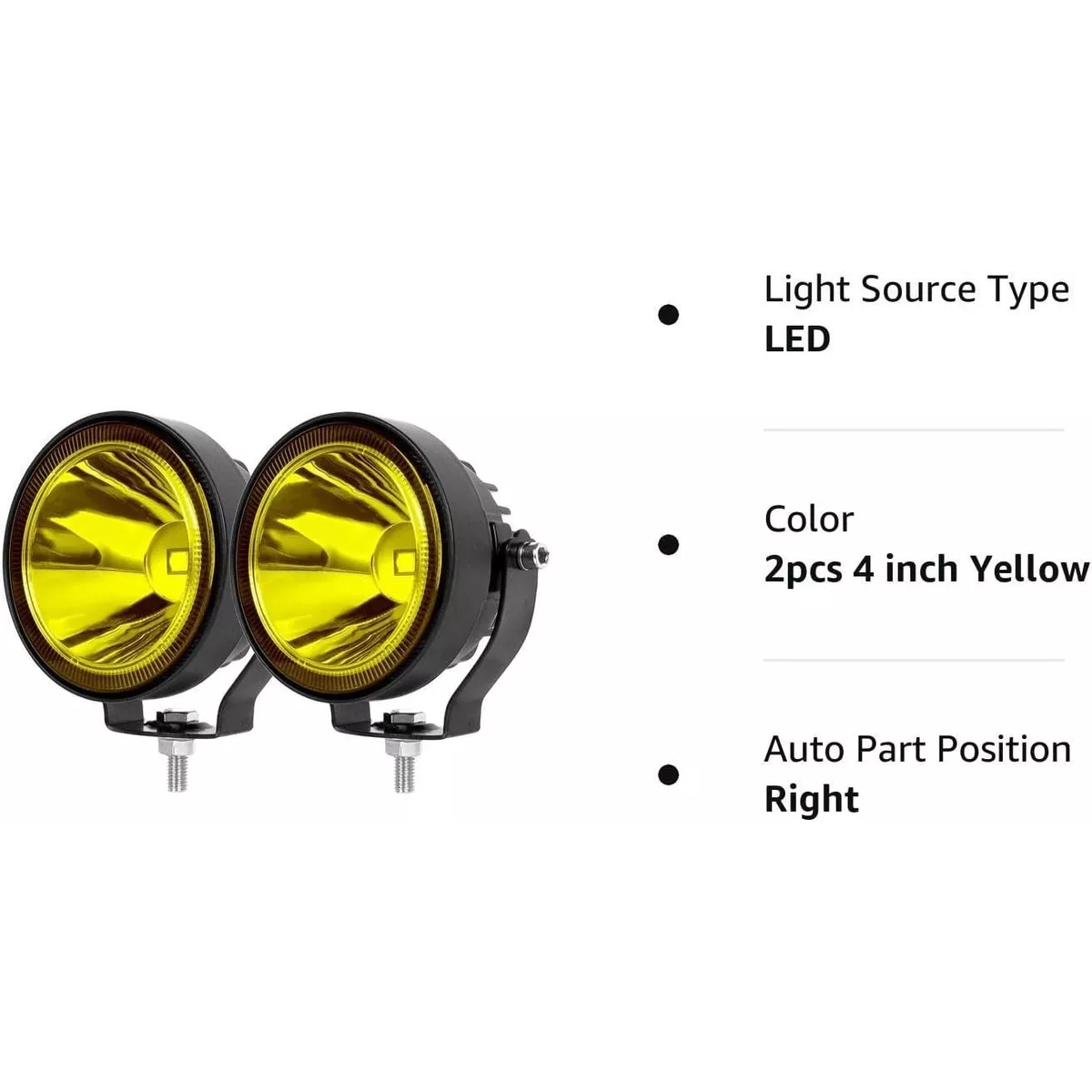 Par 4''faros Auxiliares Redondos Led Niebla Jeep Wrangler Jk Amarillo.