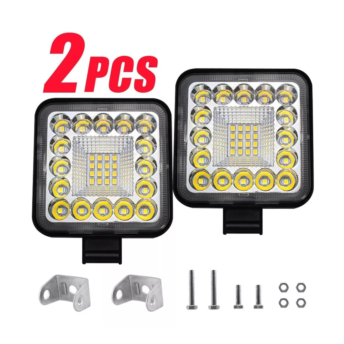 Par Faros 32 Led Auxiliar Estrobo Fija Dually Jeep Auto Moto.
