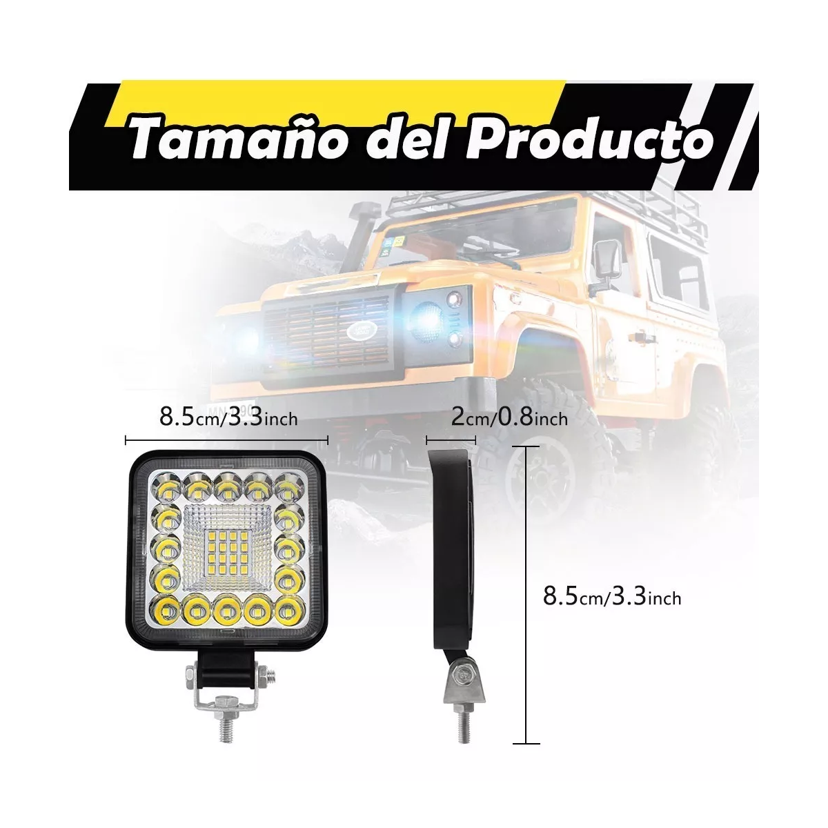 Par Faros 32 Led Auxiliar Estrobo Fija Dually Jeep Auto Moto.