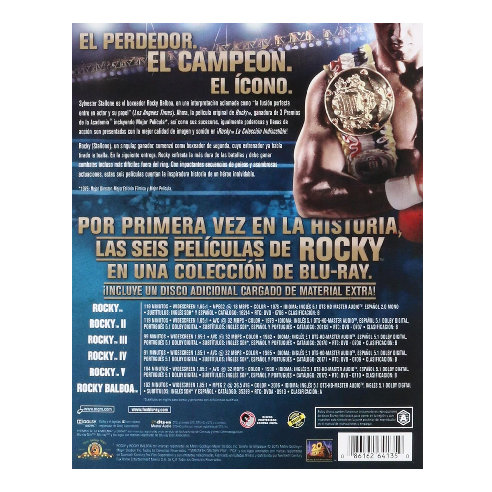 Rocky La Colección Indiscutible Pelicula Blu-ray