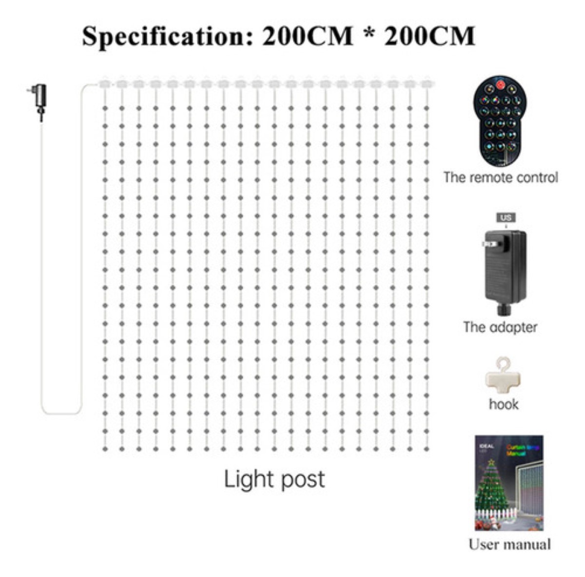 Cortina Luces Led Rgb Music Programmable Diy400 Luz Blnco