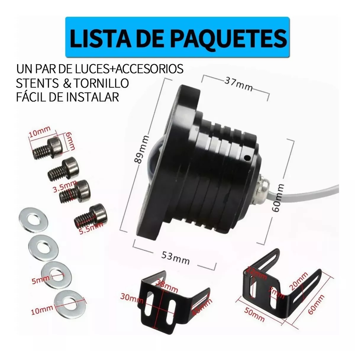 2pz Faros Antiniebla 3.5¨ Auxiliares Ojo De Angel Color Auto Rojo.