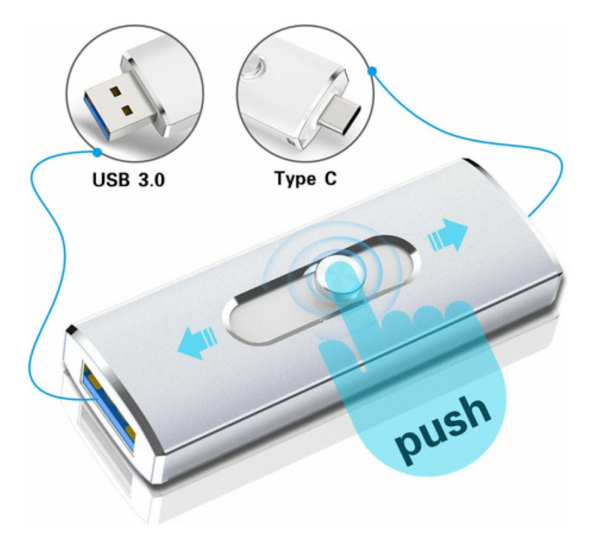 Memorias Usb 3.0 128gb Gris