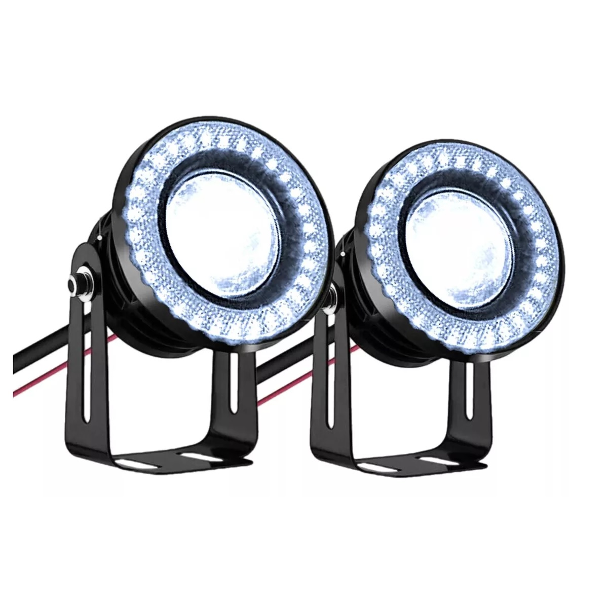 2pz Faros Antiniebla 3.5¨ Auxiliares Ojo De Angel Color Auto Azul.