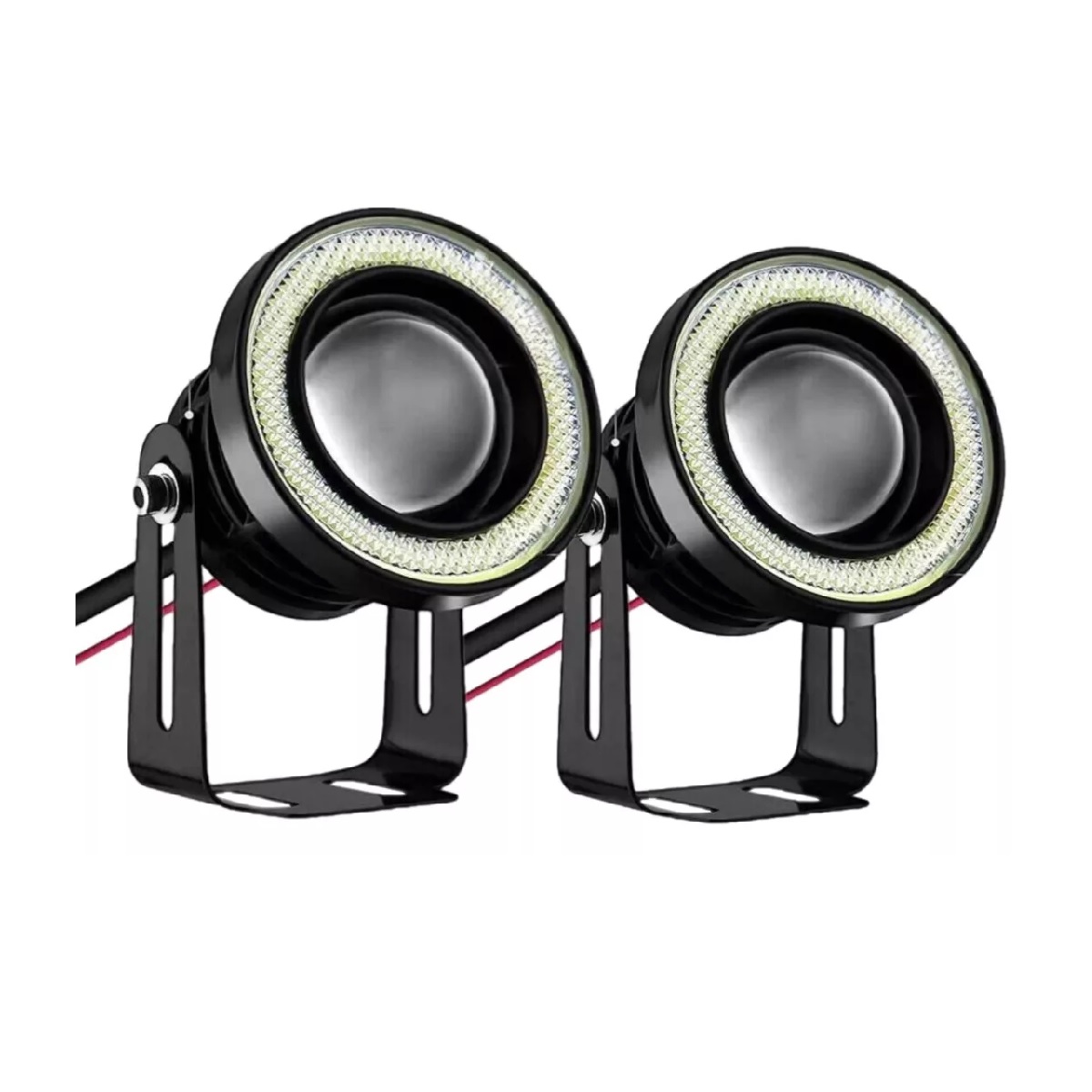 2pz Faros Antiniebla 3.5¨ Auxiliares Ojo De Angel Color Auto Azul.