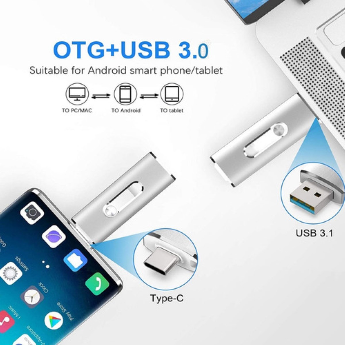 Memorias Usb 3.0 128gb Gris