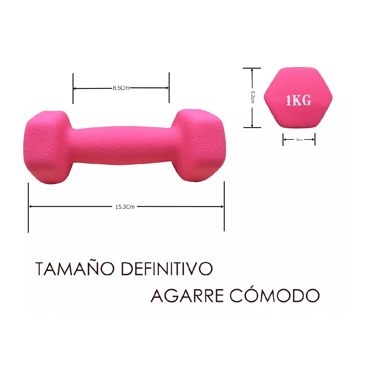 Par Mancuernas Rosas Ejercicio 1 Kg Cubierta Neopreno Entrenamient.