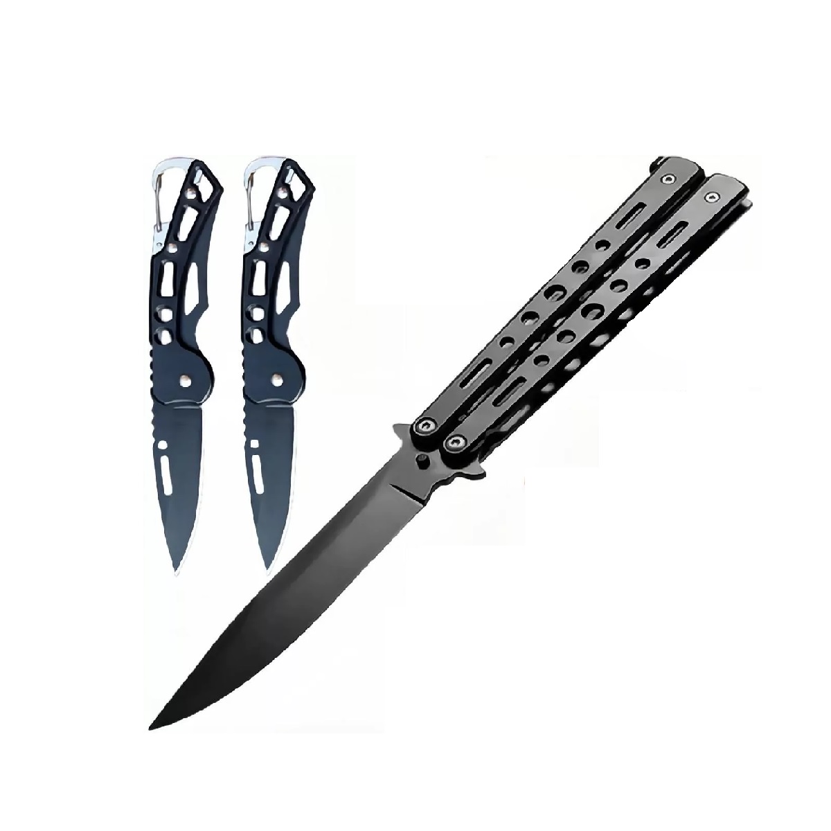 Set 3 Cuchillo Navajas Acero Para Táctico Defensa Camping Pesca.