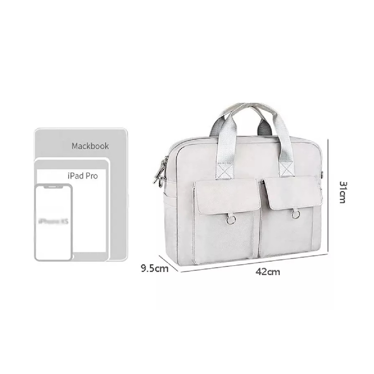 Impermeable Maletin Bolsa Para Laptop De 15.6inch Dama Mujer Gris.