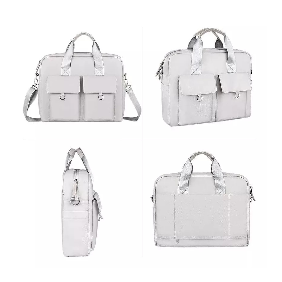 Impermeable Maletin Bolsa Para Laptop De 15.6inch Dama Mujer Gris.