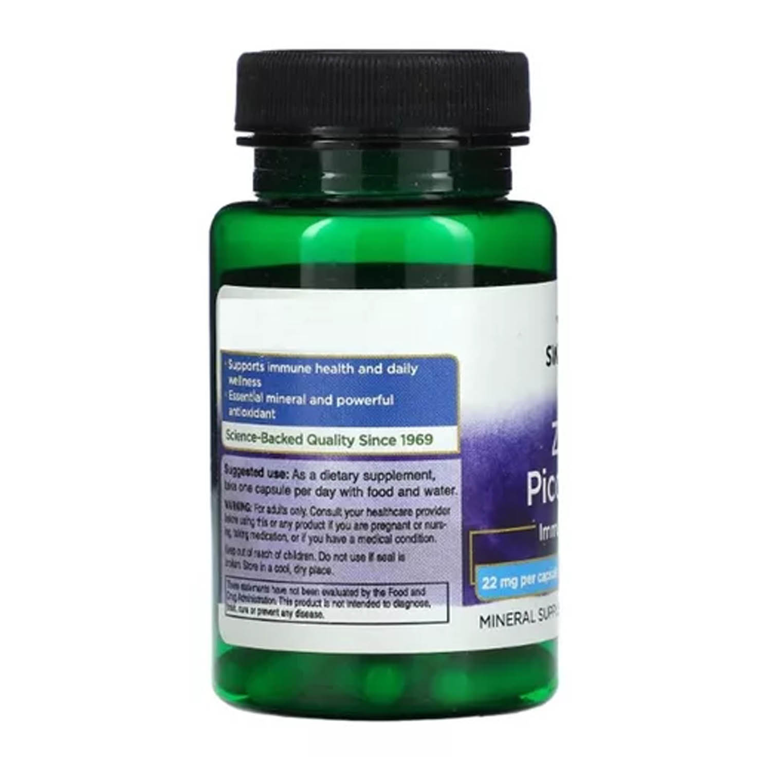 Zinc Picolinato 22mg Swanson 60 caps Potencia Inmunidad Salud.