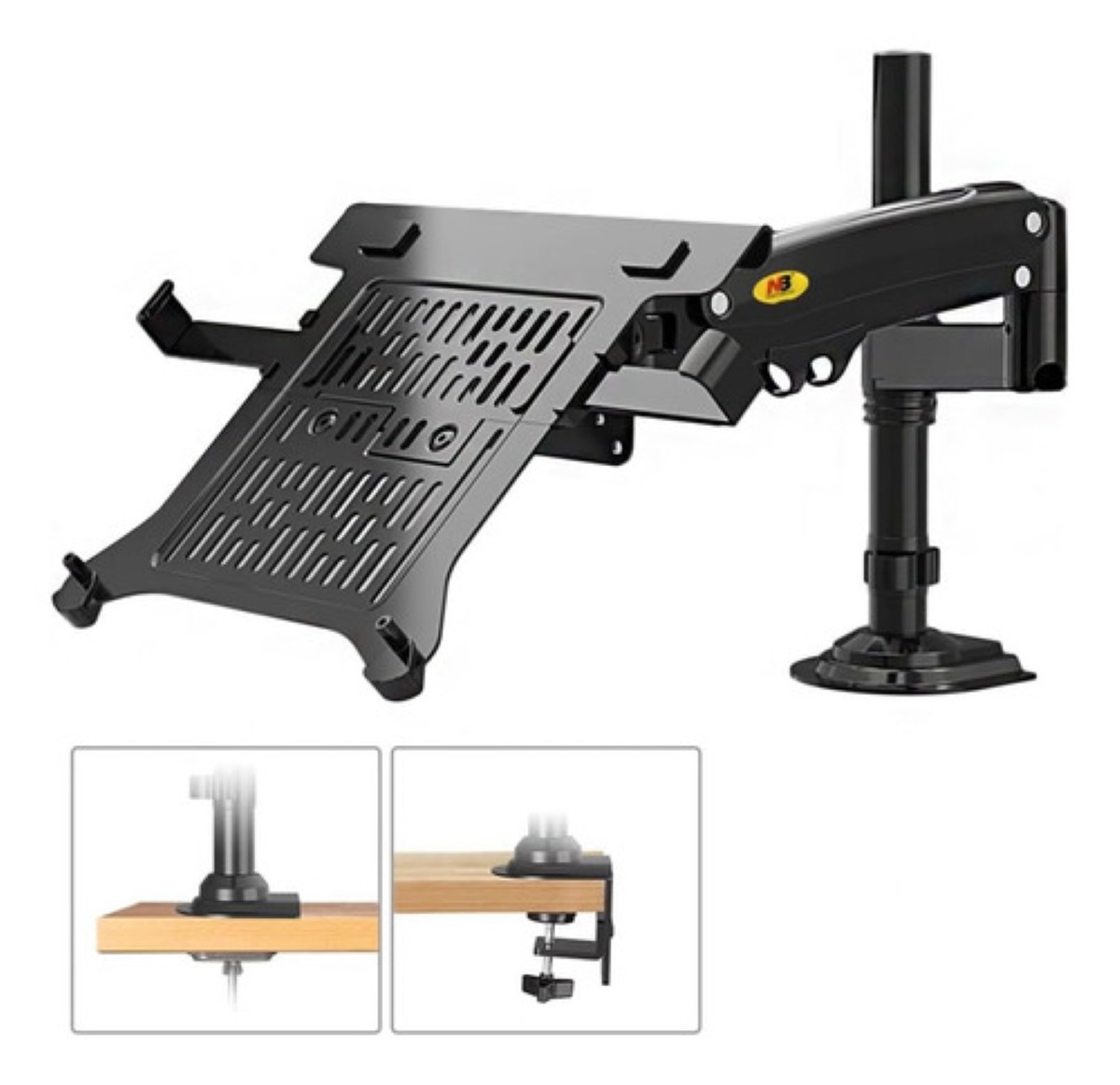 Soporte Monitor De Brazo Ergonómico Para Laptop 10 A 17 Negro