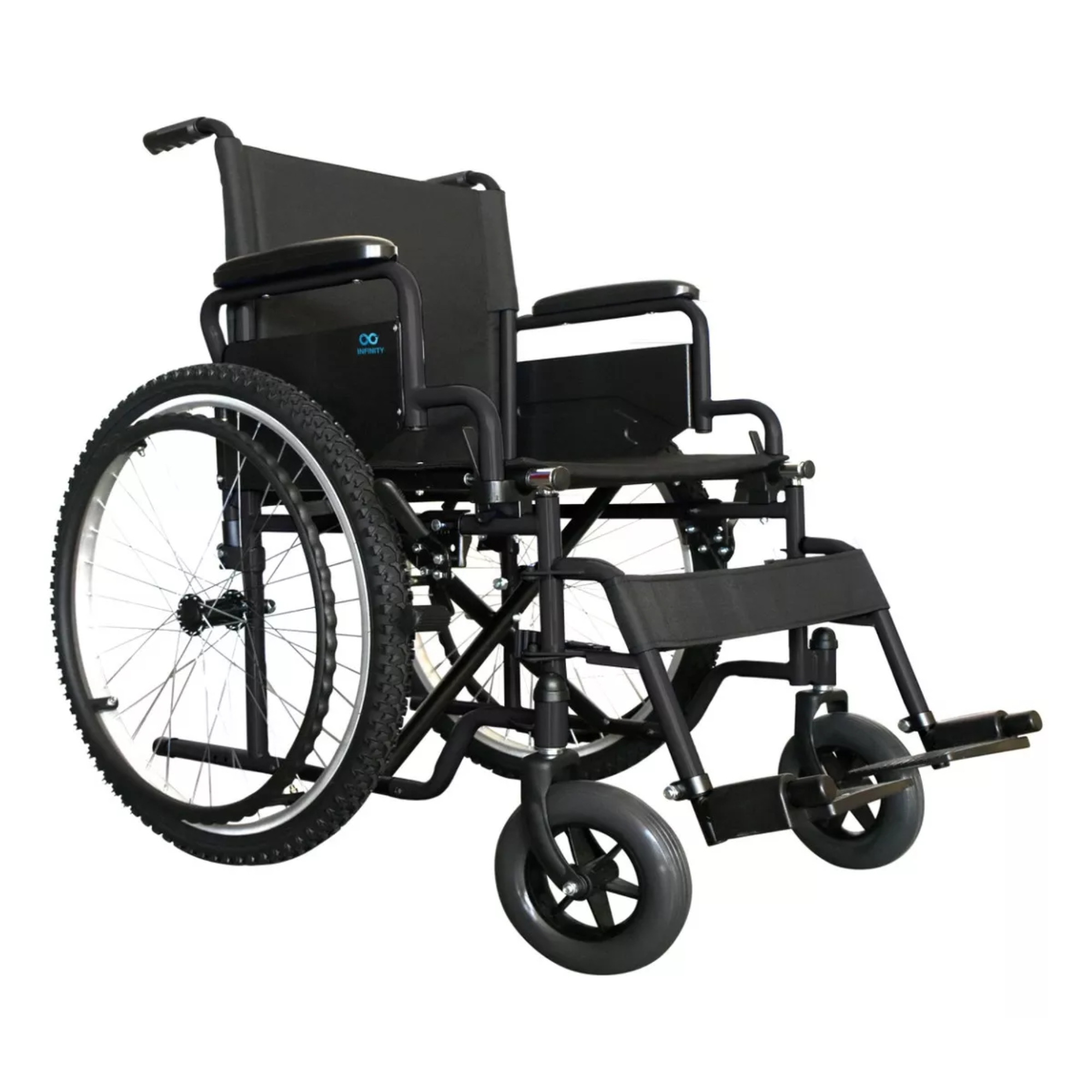 Silla De Ruedas De Lujo Todo Terreno Infinity Plegable 120kg Color Negro-Negro.