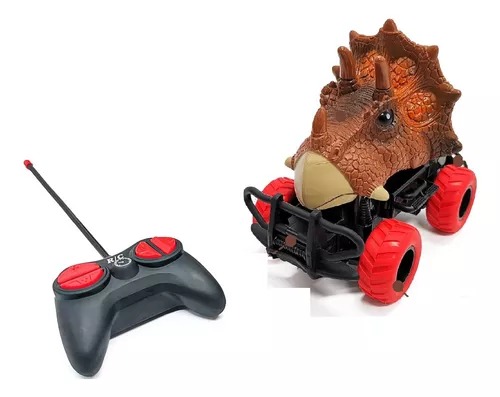 Carrito Dinosaurio Rojo De Radio Control Cars Dinosaur Pilas Niñ@.