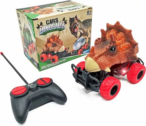 Carrito Dinosaurio Rojo De Radio Control Cars Dinosaur Pilas Niñ@.