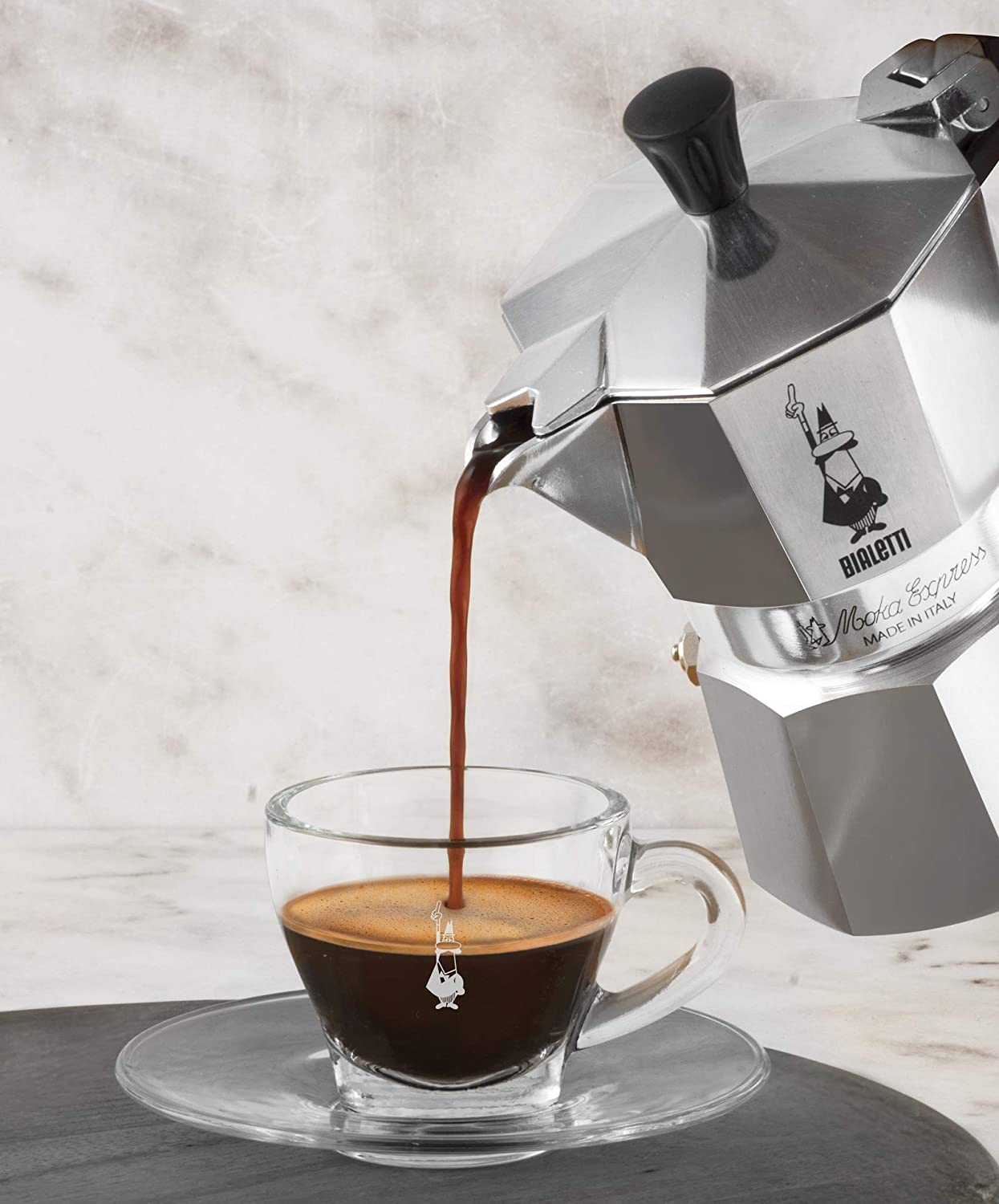 Cafetera Bialetti® 6800 Moka Express Percolator, Plateado 3 Tazas, 1.