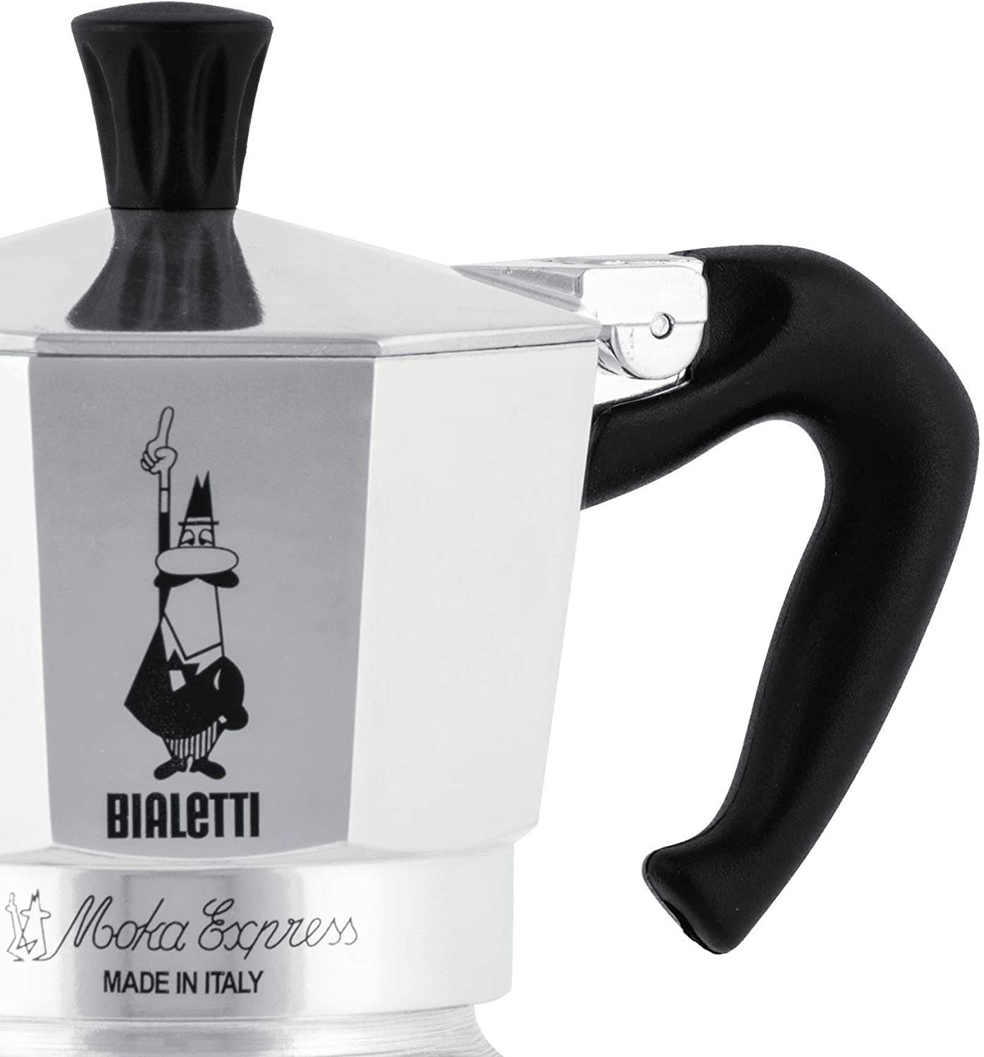 Cafetera Bialetti® 6800 Moka Express Percolator, Plateado 3 Tazas, 1.