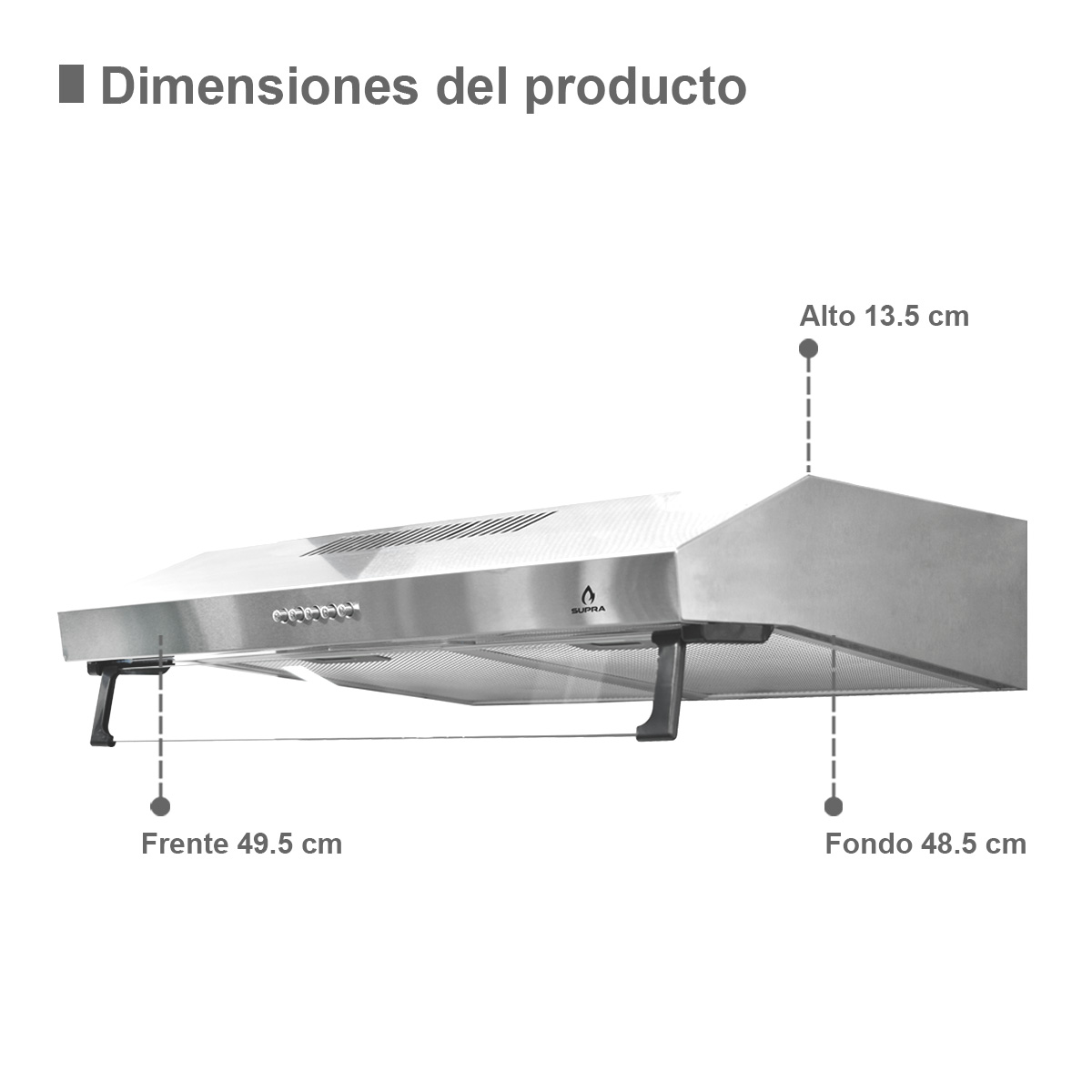 Combo SUPRA BERHOL campana NUBE A-50 y parrilla BERARDI de acero inoxidable.