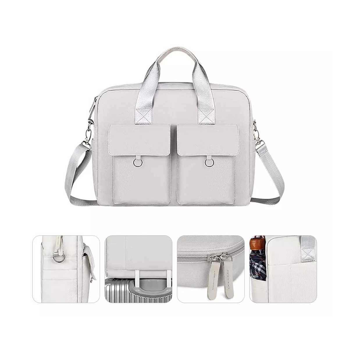 Impermeable Maletin Bolsa Para Laptop De 15.6inch Dama Mujer Gris