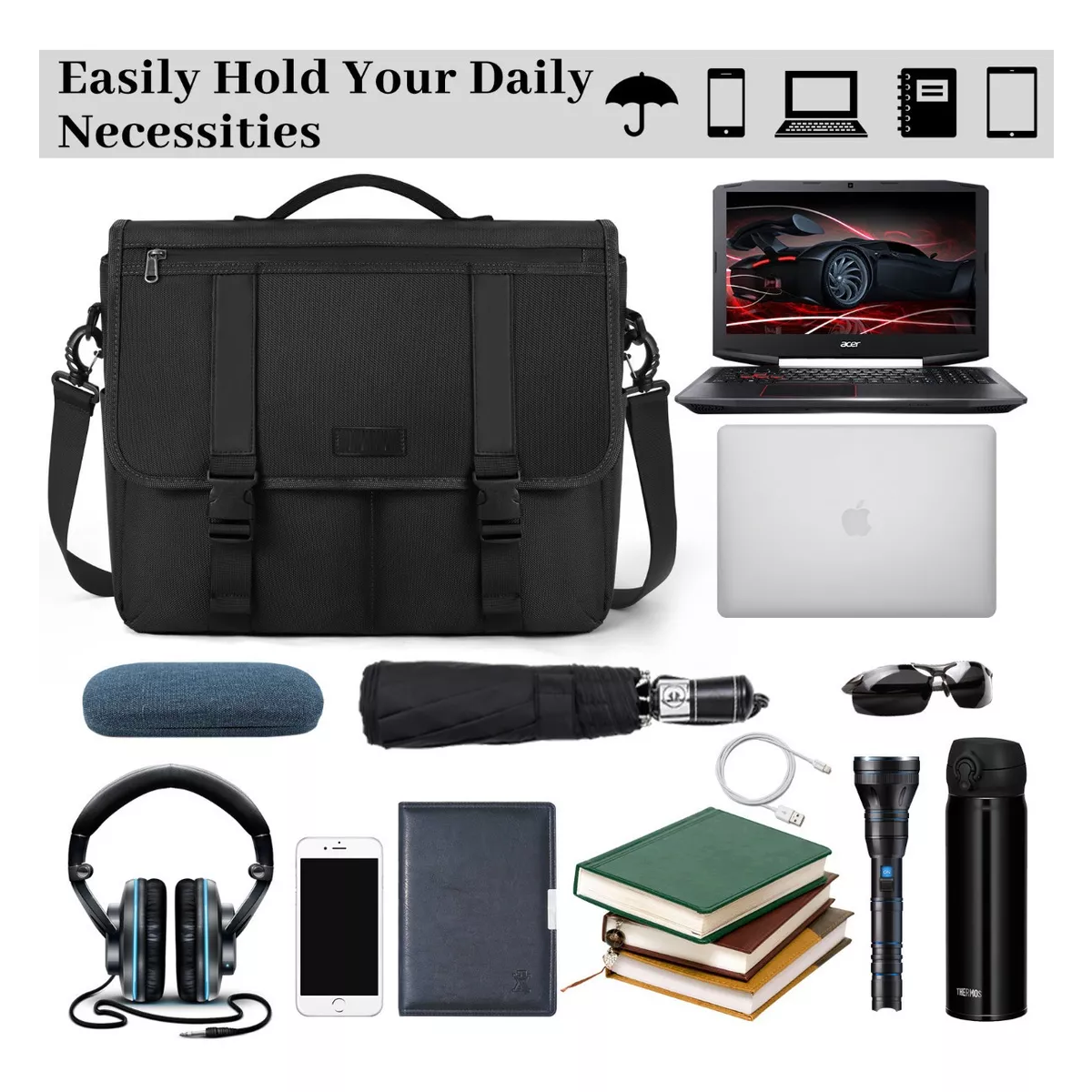 Kit De Maletín Impermeable Para Laptop De 15.6 In, 2 Piezas
