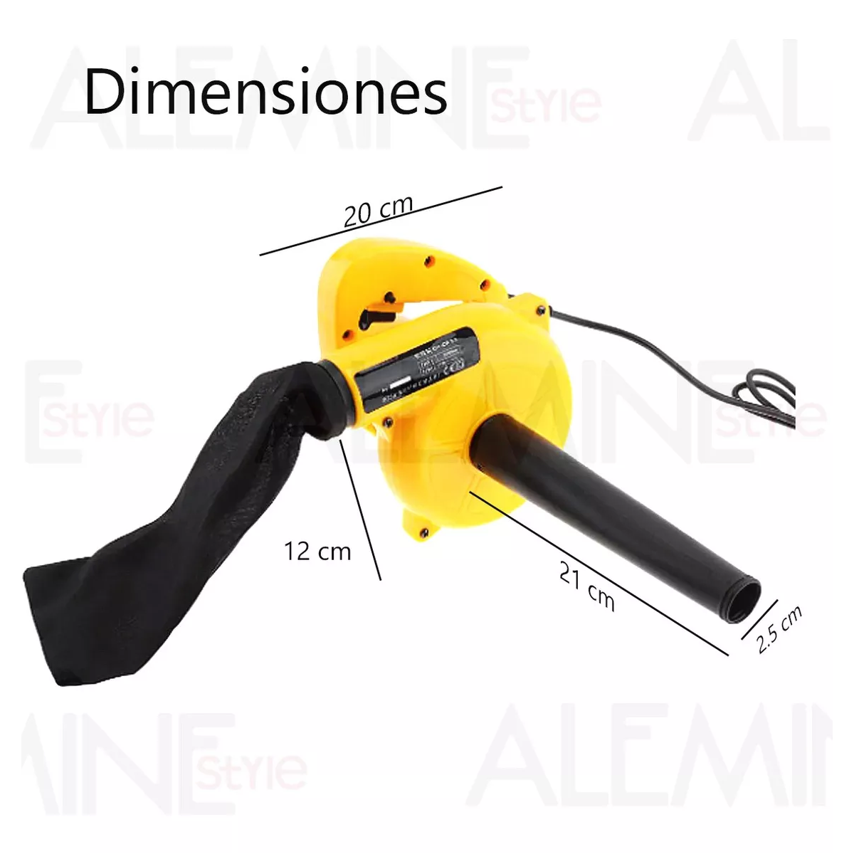 Sopladora Aspiradora De Aire Electrico Portatil 750w 110v Amarillo.