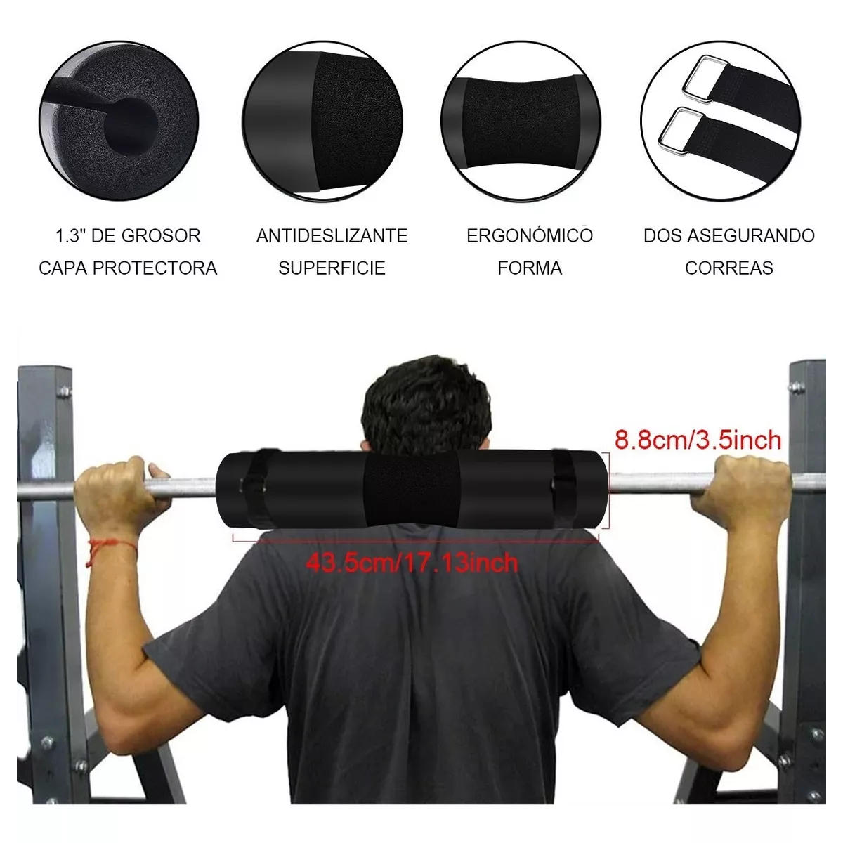 Protector De Halterofilia Para Gimnasio Rodillera Deportiva Negro.
