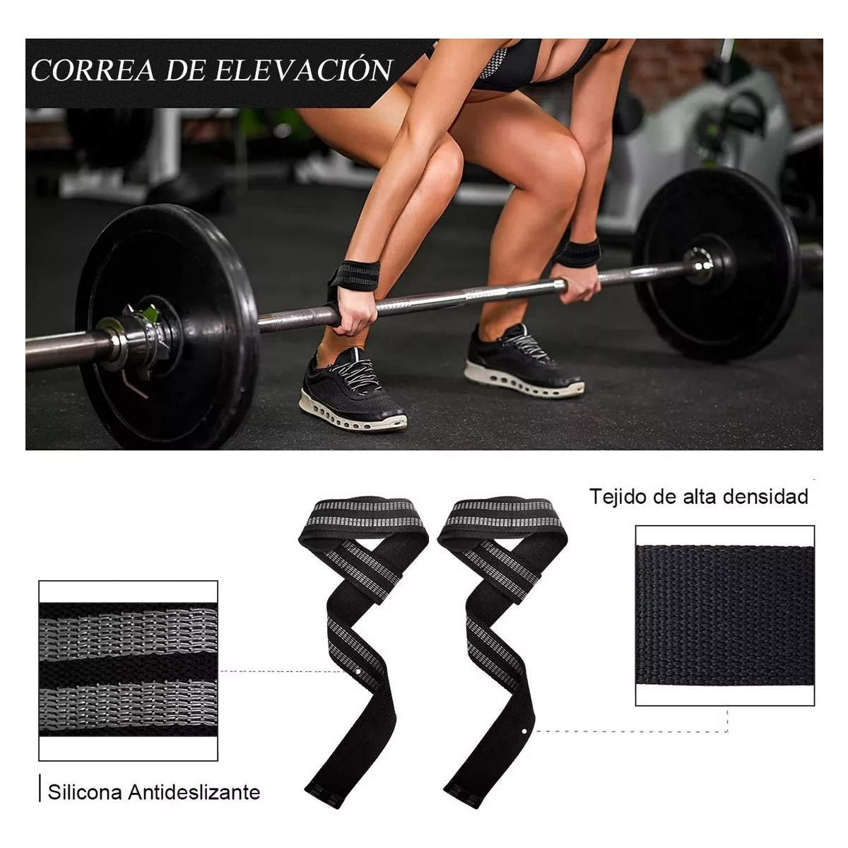 Protector De Halterofilia Para Gimnasio Rodillera Deportiva Negro.