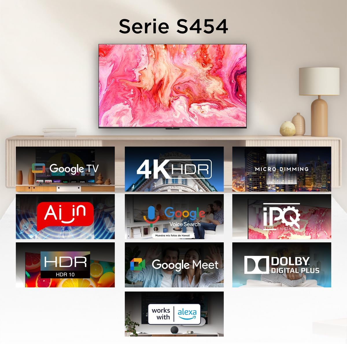 Pantalla Smart Tv Tcl 43 4k Uhd Led Google Tv Alexa 43s470g