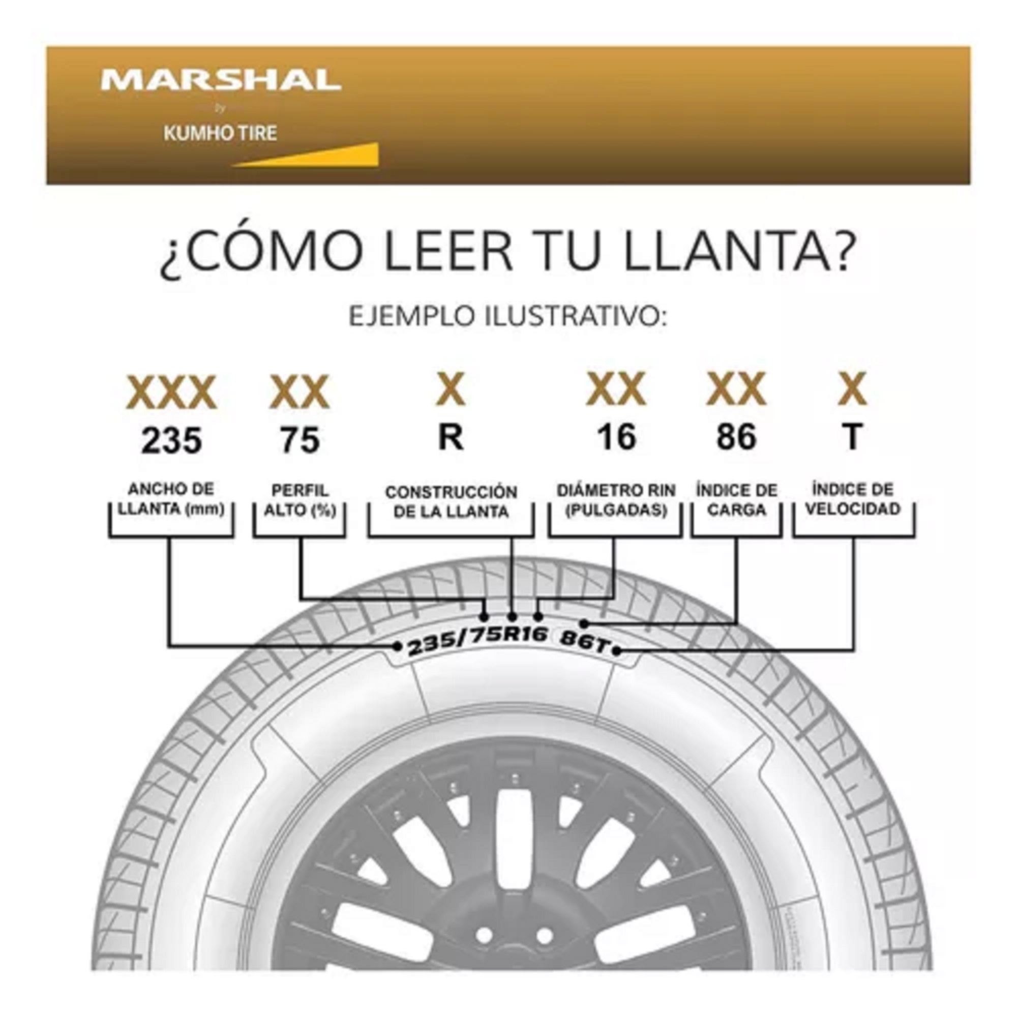 Llanta 185 60 R14 MH12 82H 4C MARSHAL