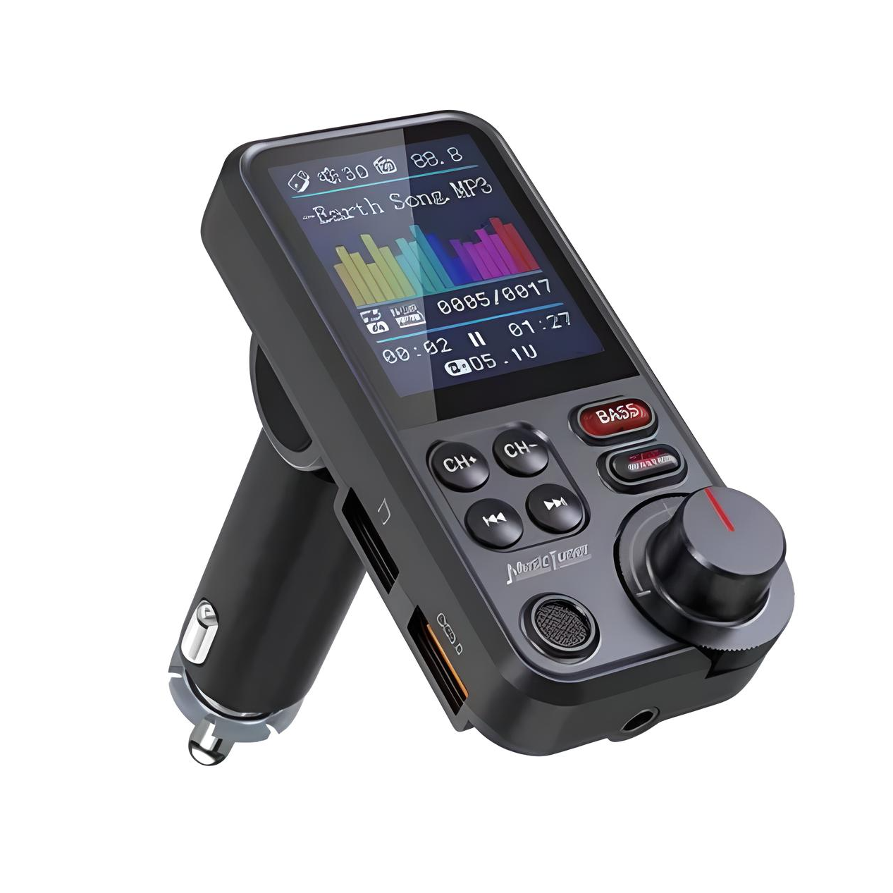 Transmisor Bluetooth Fm Aux Qc3.0 1.8 Inalámbrico Para Auto