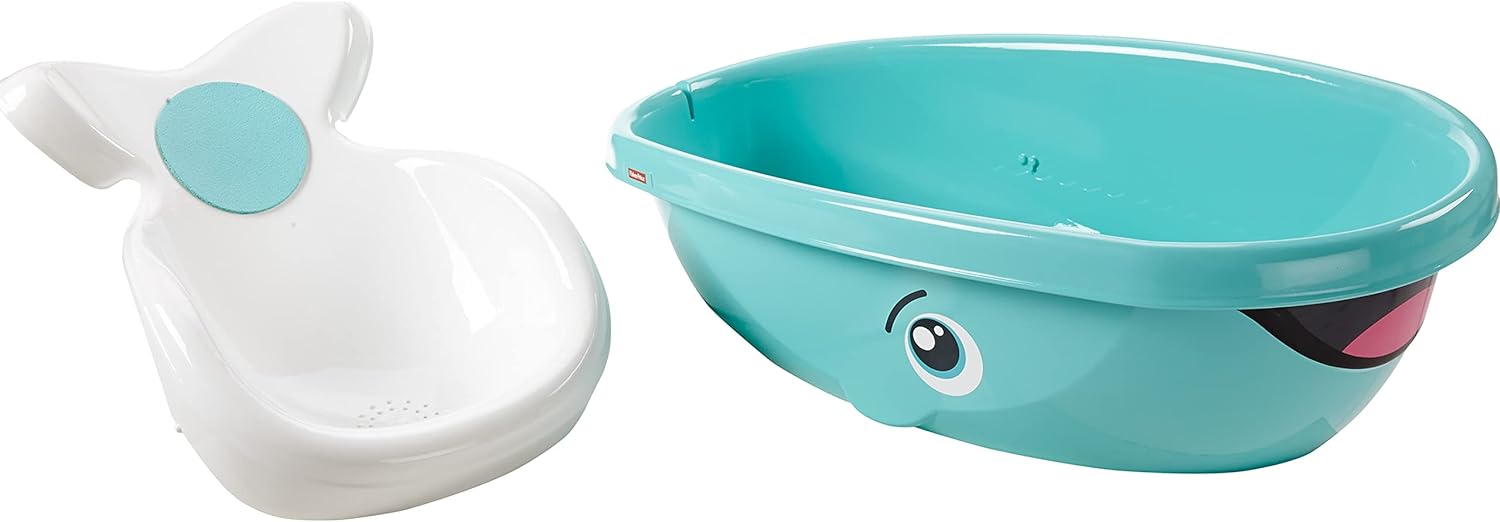 Bañera Tina Ballena Para Bebé Con Antiderrapante Fisher-Price.
