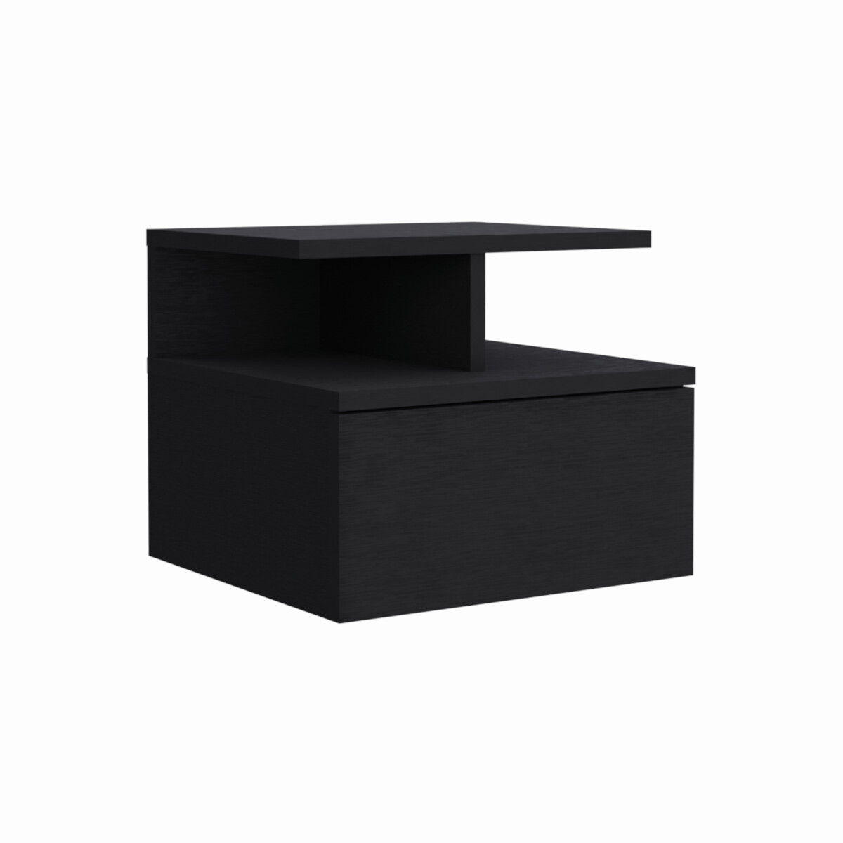BURO ARMABLE FLOTANTE IDEAL PARA LA RECAMARA CON UN CAJON Y UN ENTREPAÑO COLOR CHOCOLATE.
