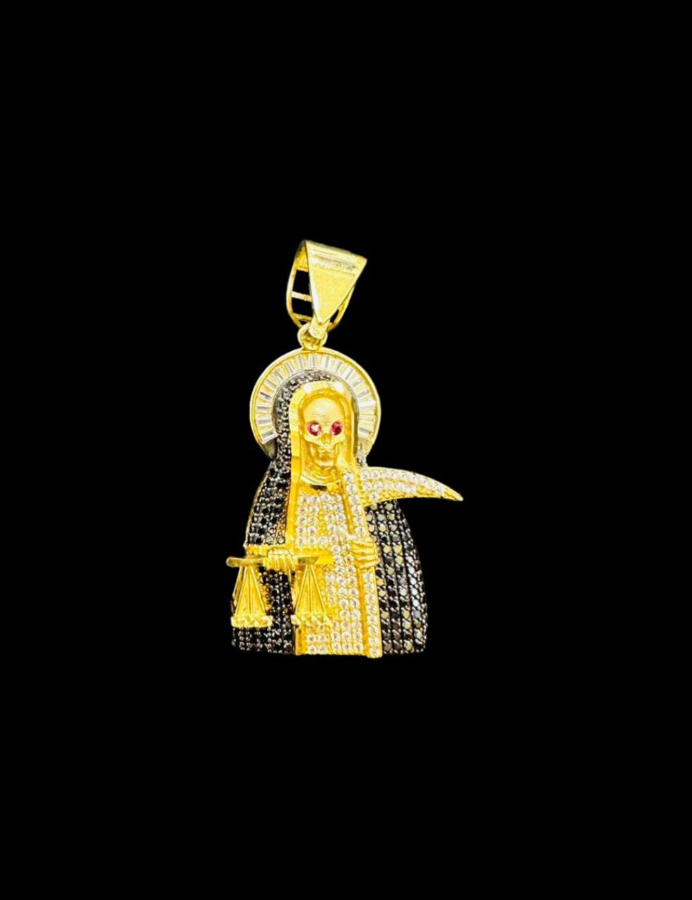 Dije Santa Muerte Oro 10 K + Obsequio